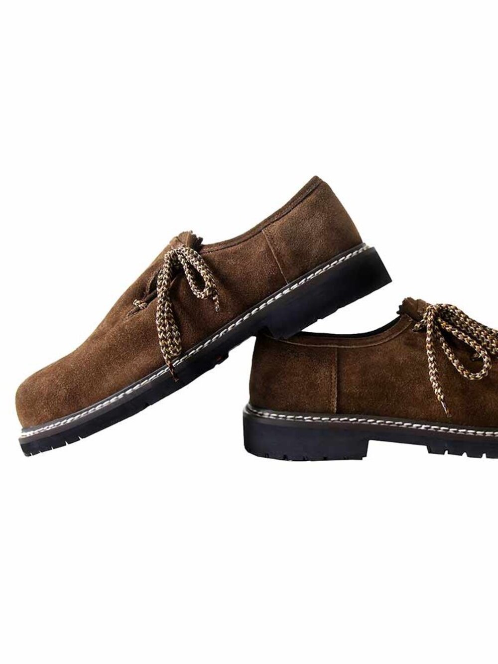 Authentic Men’s German Shoes Dark Brown Suede Lederhosen Footwear Size 43